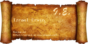 Izrael Ervin névjegykártya